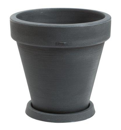 Pot anthracite rond - h 40cm     diam. 39cm